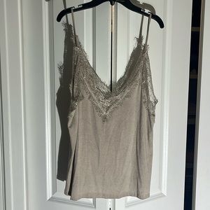 NWT Top lace camisole L taupe